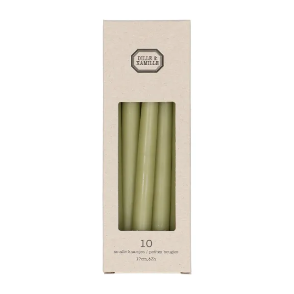 Kaarsjes smal, lichtgroen, 17 cm, 10 stuks