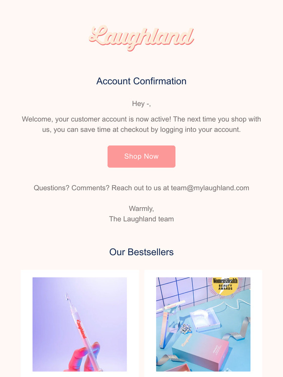 Customer account confirmation