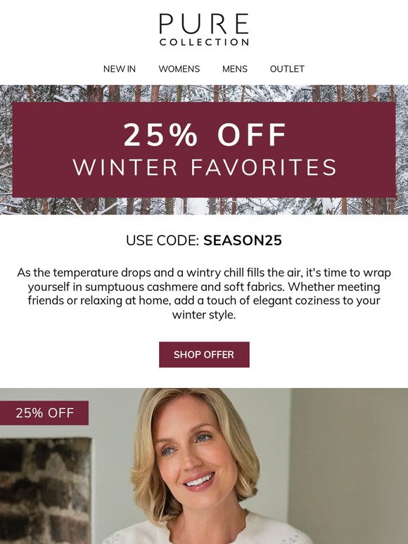 25% Off Winter Favorites For A Short Time Only