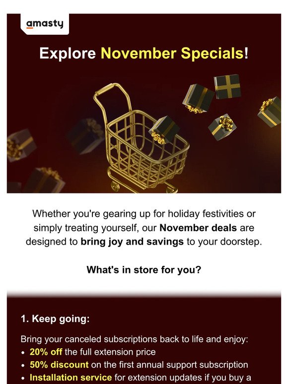 🏷️ Dive into November Savings with Amasty's Exclusive Offers!