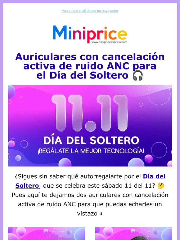 Auriculares con tecnología ANC para el Día del Soltero 🎧