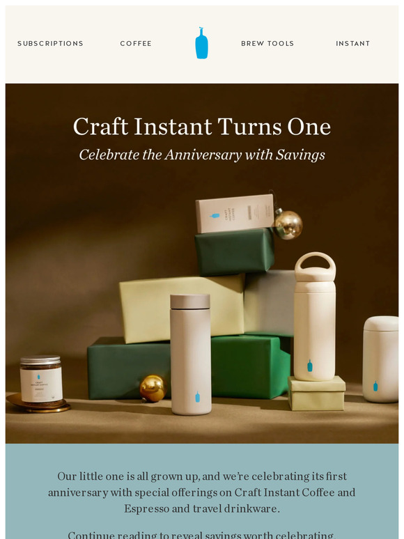 Blue Bottle Coffee Celebrate One Year of Craft Instant Milled