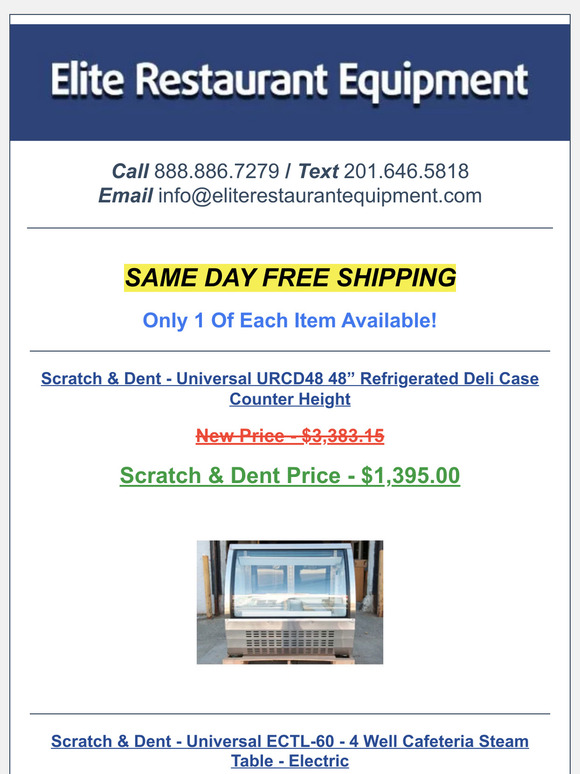 Added Today: Scratch & Dent Equipment🍻