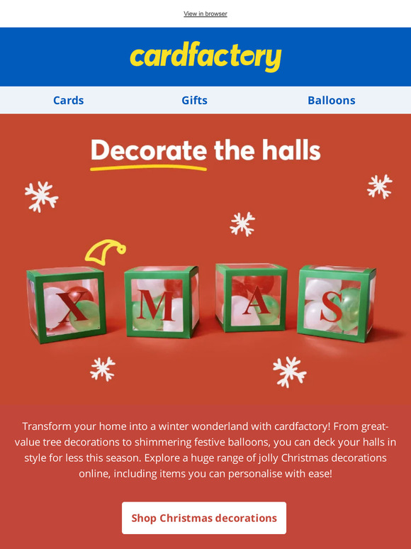 Card Factory Cracking Christmas decorations perfect for any home! 🎄