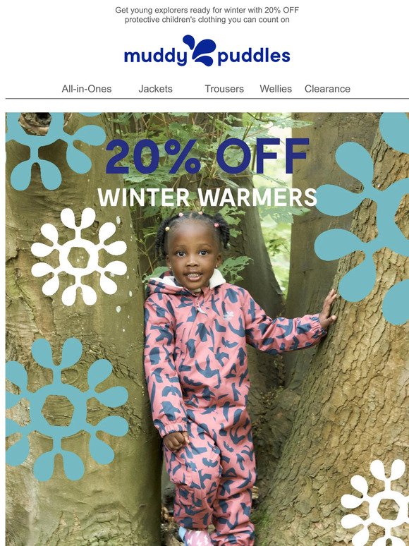 20% OFF high-performance coats, wellies, waterproofs and more ☔