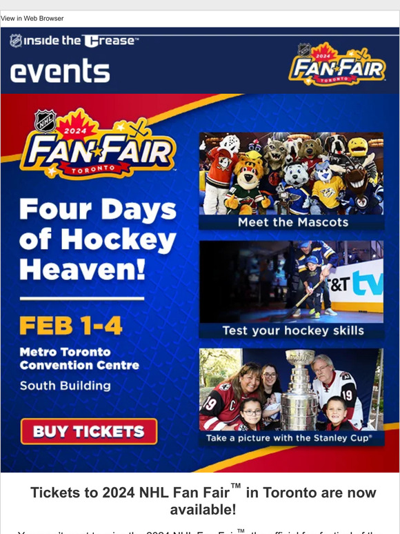 2024 NHL Fan Fair™ tickets in Toronto are now available