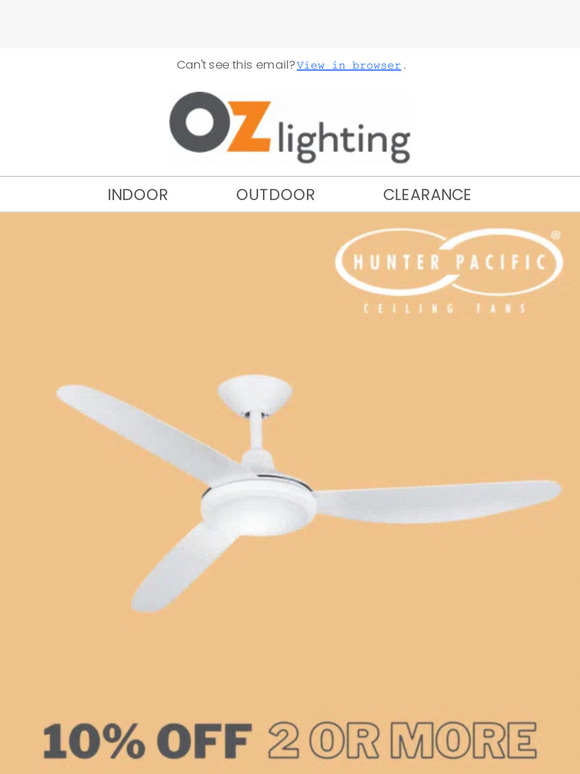 10% OFF Hunter Pacific Ceiling Fans