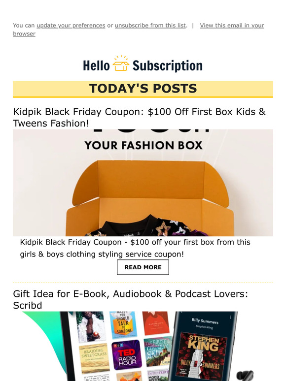 💌 Hello Subscription! Reviews, Spoilers, & Deals! 💌
