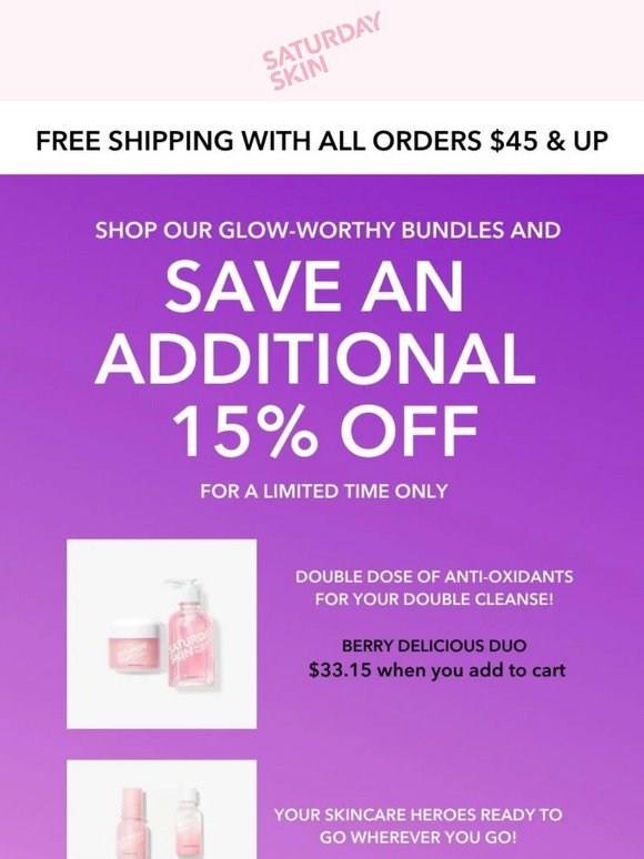 Save an additional 15% off!