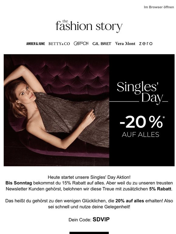 Singles' Day Special: -20% für deine Treue!