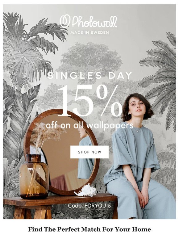 Singles Day ✨ 15% off on all wallpapers!
