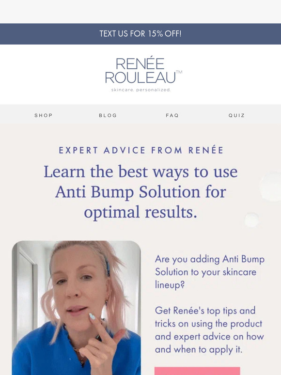 Renée Rouleau Inc. How to use Anti Bump Solution 💥 Milled