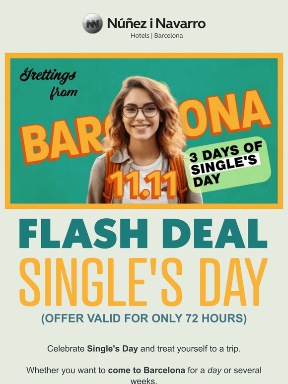 🎁 11:11 SINGLE'S DAY: Treat yourself to a trip ✈️ with a fantastic 20% discount.
