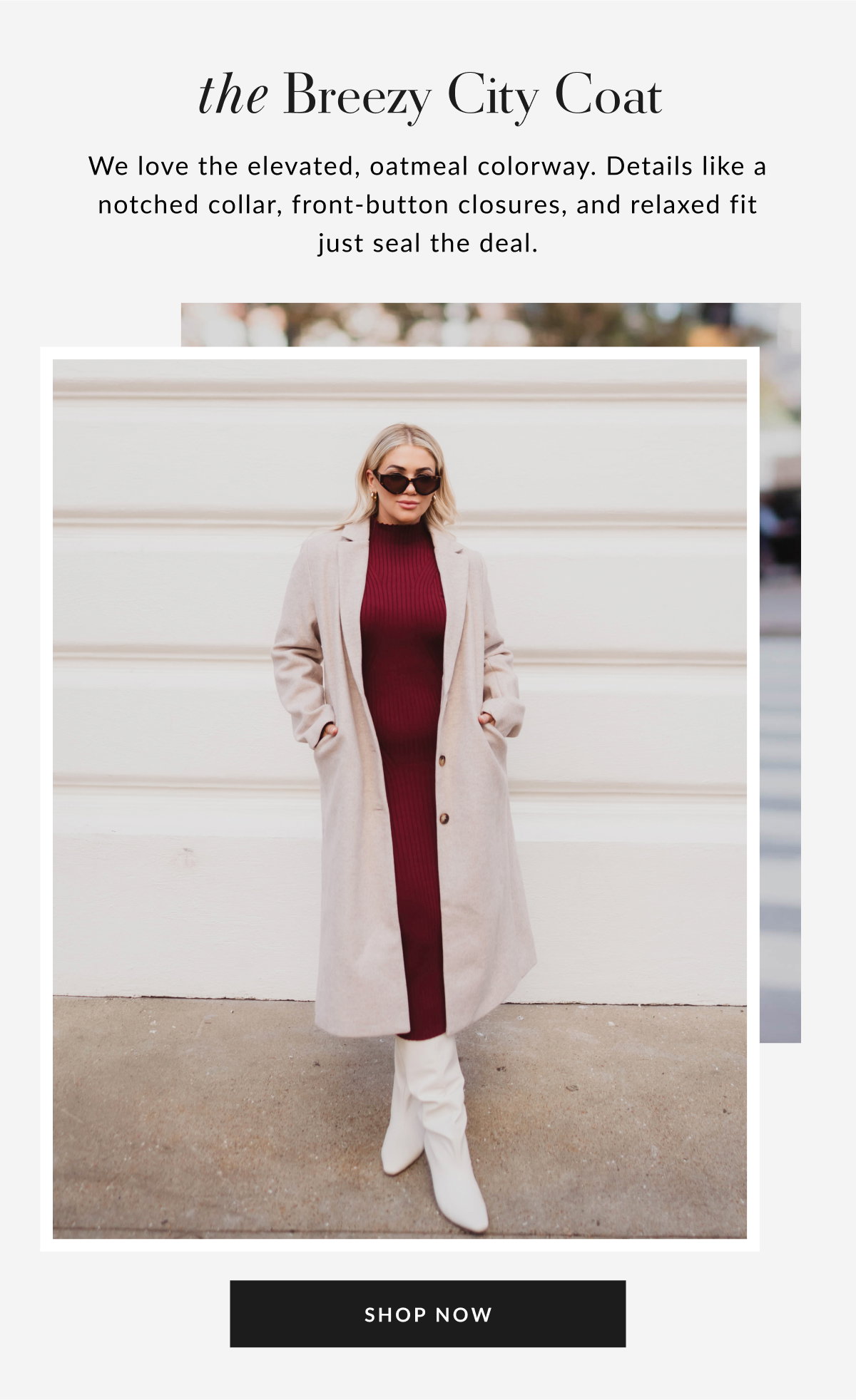 Breezy City Fall Pocketed Coat
