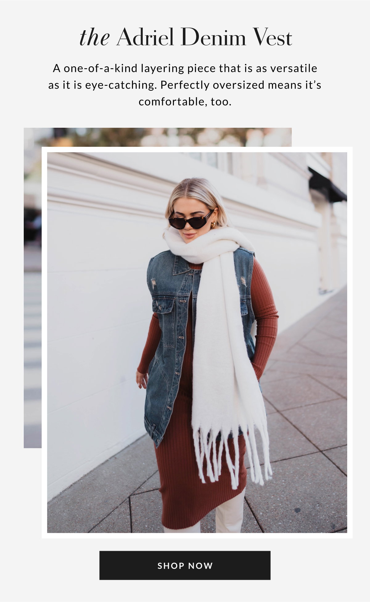 Adriel Oversized Denim Vest