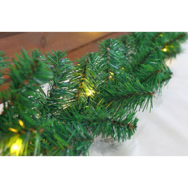 5 Metre Super Long Pre-Lit Low Voltage Christmas Garland with 60 Mains Operated Warm White LED lights