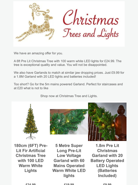Black Friday Tree & Garland Offer from