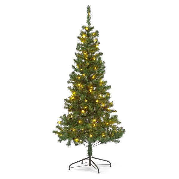 180cm (6FT) Pre-Lit Fir Artificial Christmas Tree with 100 LED Warm White Lights