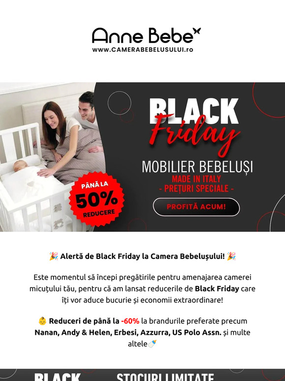🎉 Alertă de Black Friday la Camera Bebelușului! 🎉