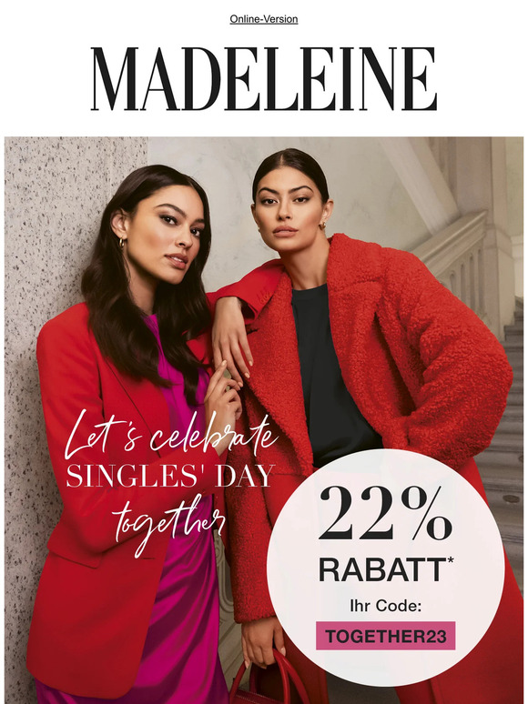 Bald ist Singles Day: 22% Rabatt sichern 💝