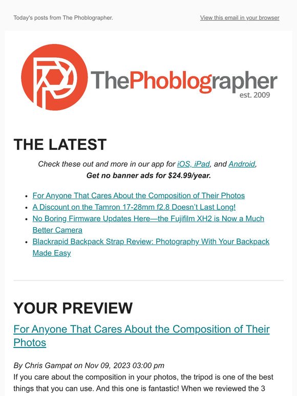 The Daily Phoblographer for 11/09/2023