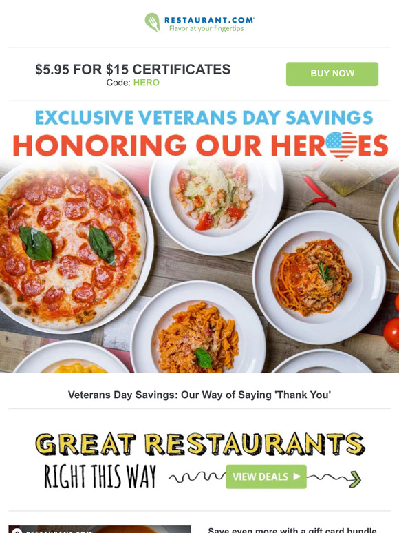 Houston restaurants veterans day special