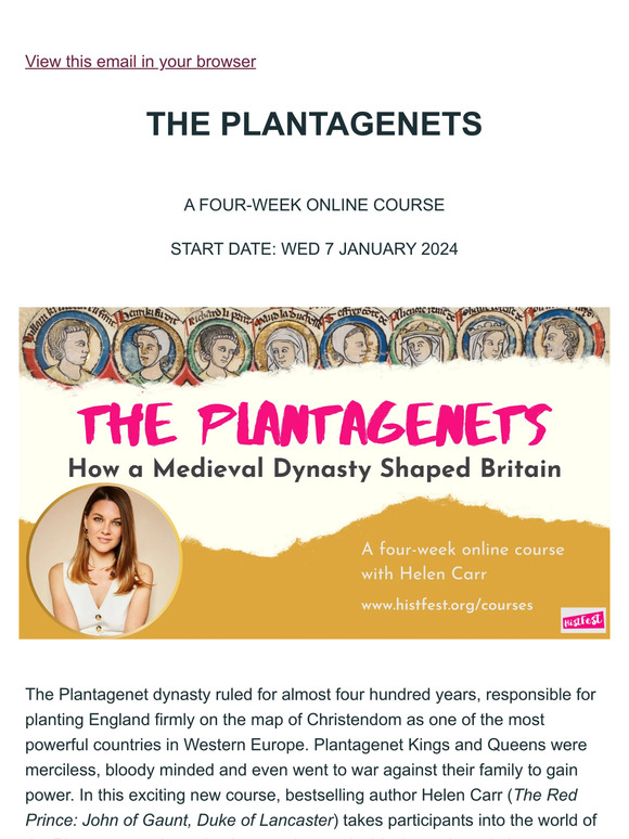 HistFest The A new online course with Helen Carr Milled