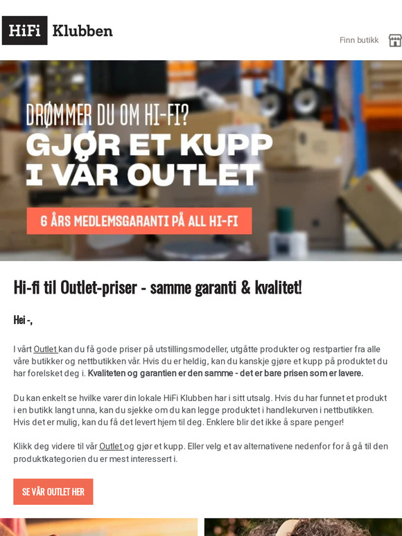 Hi-fi til outlet-priser - samme garanti & kvalitet