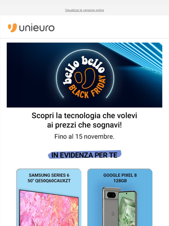 Da Unieuro è già tempo di (Hypnotic) Black Friday: ecco le migliori offerte