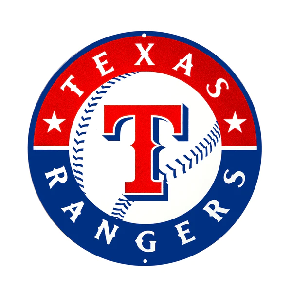 Texas Rangers - Circle Logo 12" Spirit Size Steel Laser Cut Sign