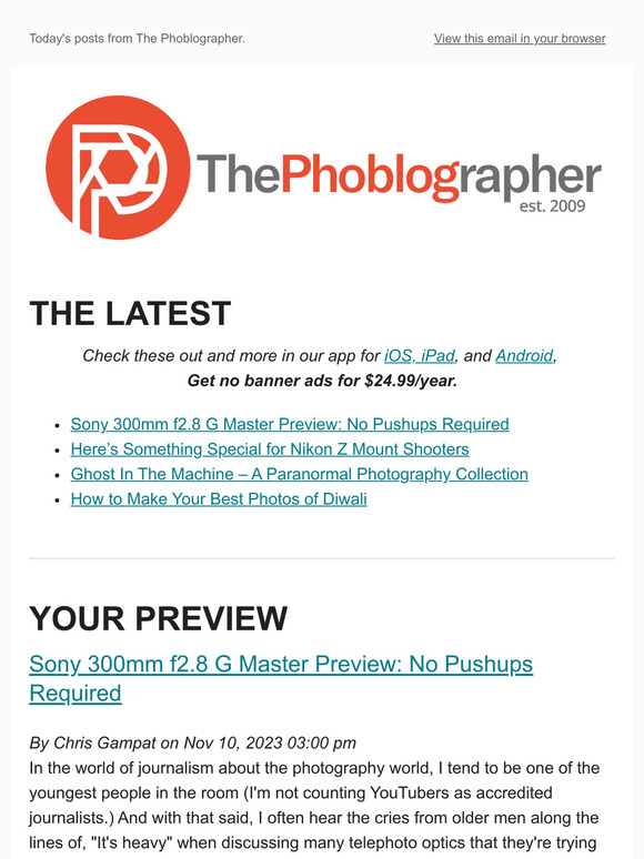 The Daily Phoblographer for 11/10/2023