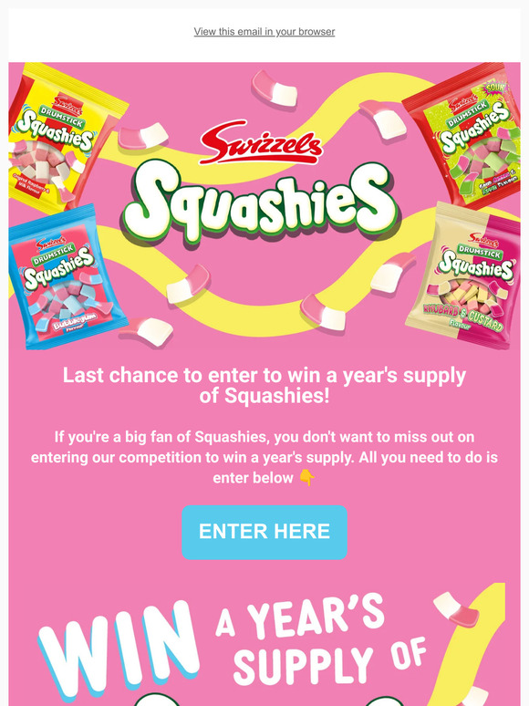 Don't miss out on winning a year's supply of Squashies!🍬