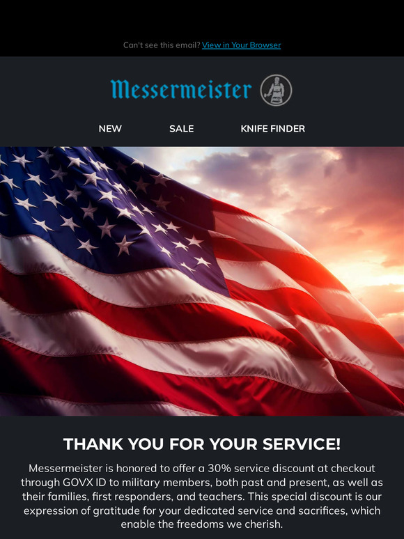 Messermeister would like to say thanks to our members of Service! 🇺🇸
