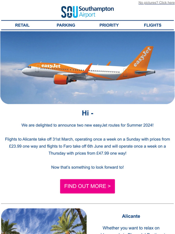 Southampton Airport Parking easyJet launches two new routes for summer