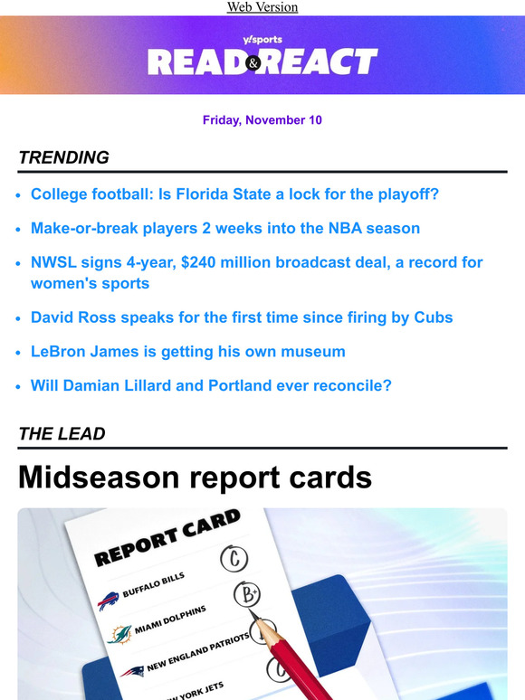 NFL report cards
