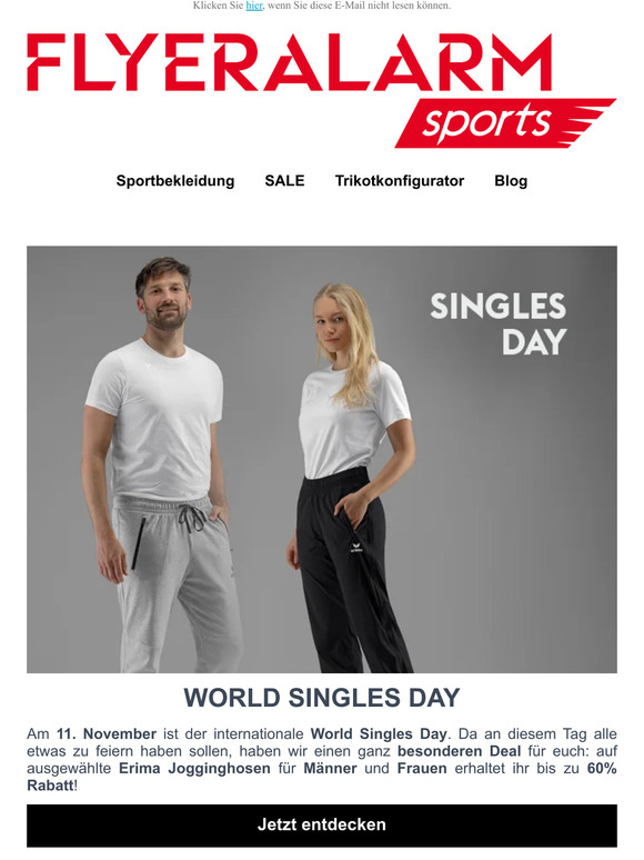 World Singles Day mit 60% Rabatt