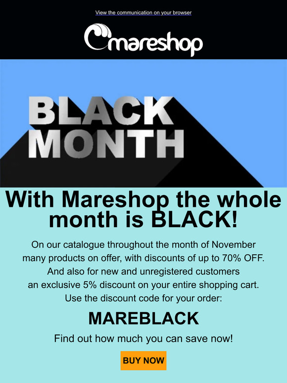 With Mareshop the whole month is Black!