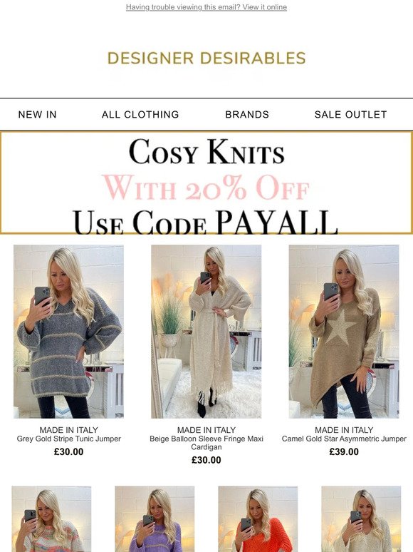 🧶 Cosy Knits With 20% Off 🧶