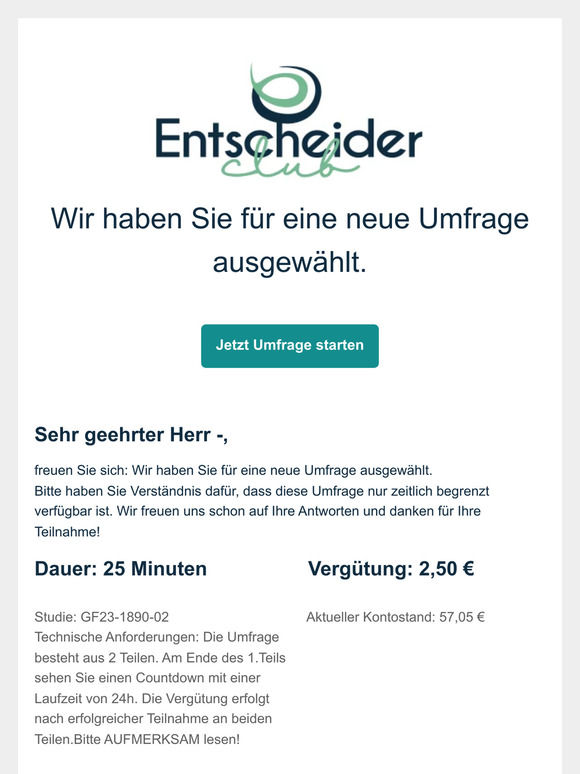 2,50 € für Ihre Meinung - GF23-1890-02