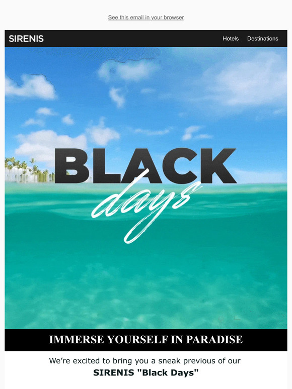 Early access to the Black🖤Days - Sirenis Friends