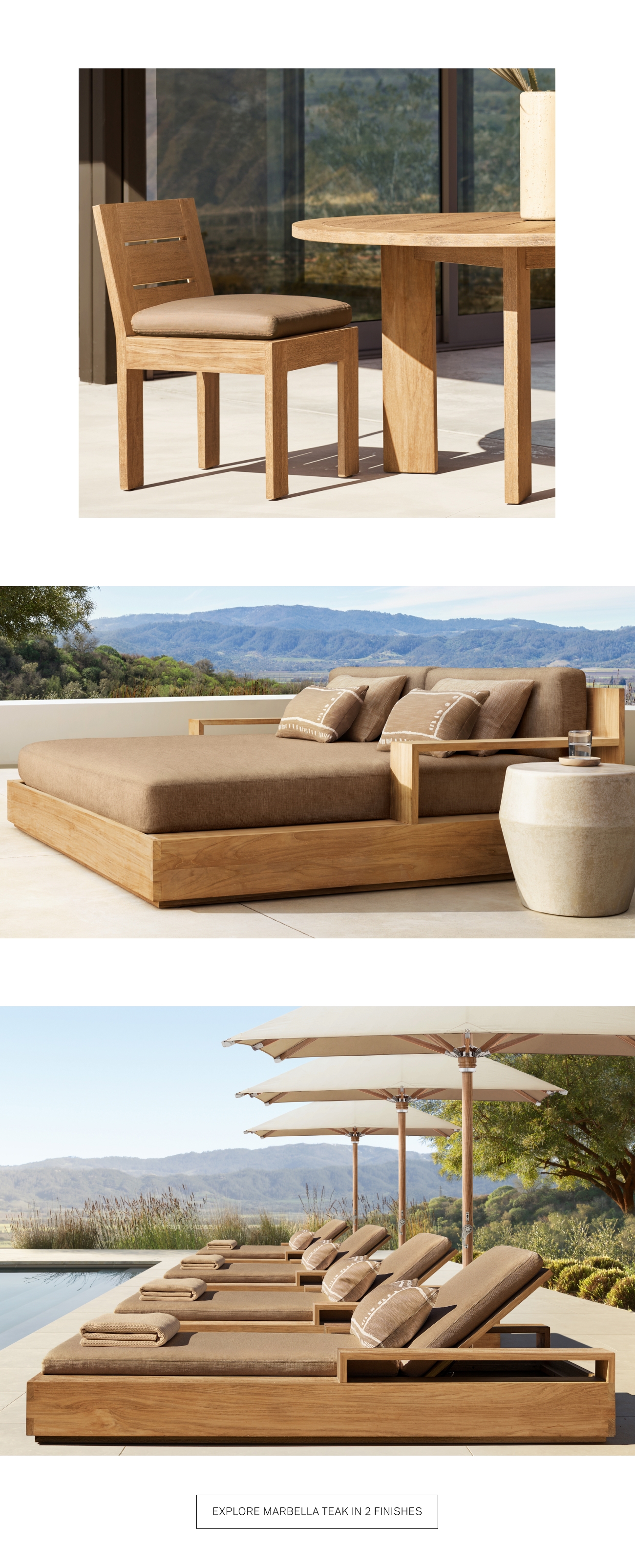 Restoration Hardware Marbella & Belvedere. Outdoor Collections in