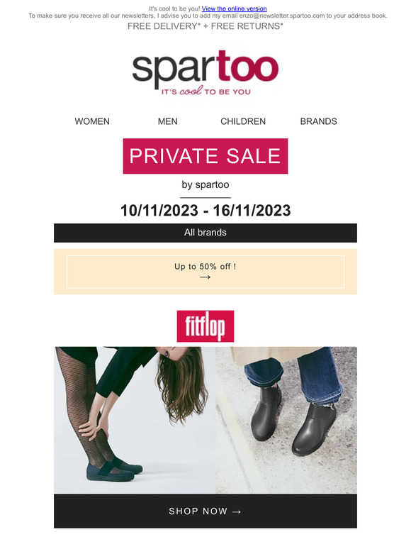 Get up to 50% off FitFlop, Guess, Desigual, Moony Mood and Douceur d intérieur with free delivery