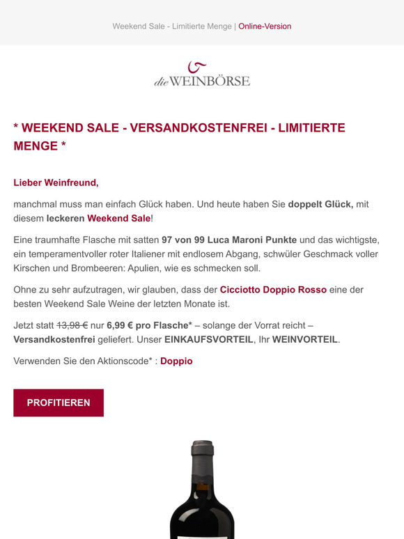 Weekend Sale - Versandkostenfrei - Limitierte Menge !