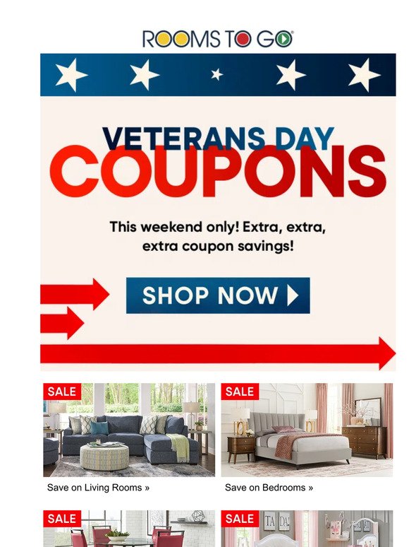 Veterans Day Sale coupons are here!