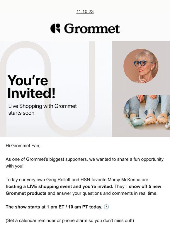 📩 Exclusive Invite: Join Grommet Live TODAY at 1 pm ET / 10 am PT