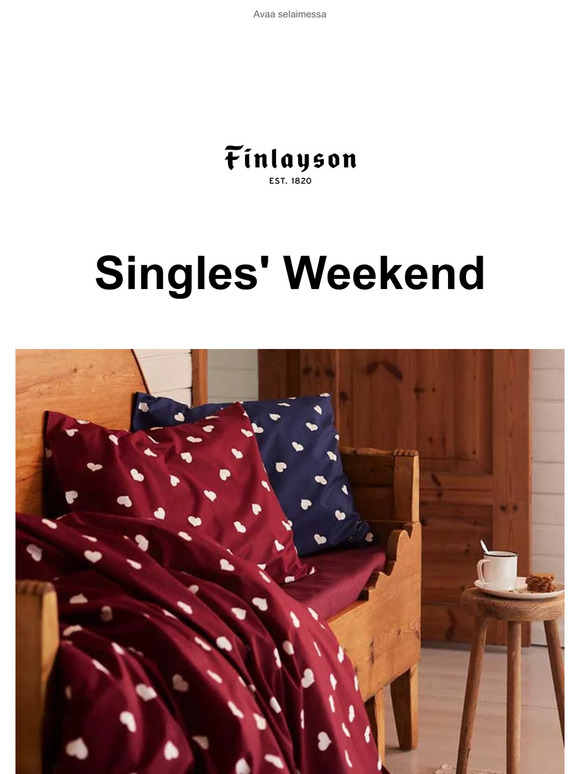 Singles' Weekend alkoi nyt! Kaikki tuotteet –30 %
