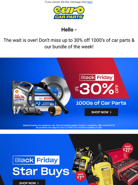 Hey — The Wait Is Over! | Up to 30% Off Car Parts + Huge Savings Across Many More Inside...
