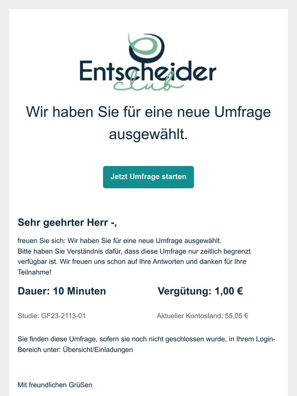 1,00 € für Ihre Meinung - GF23-2113-01