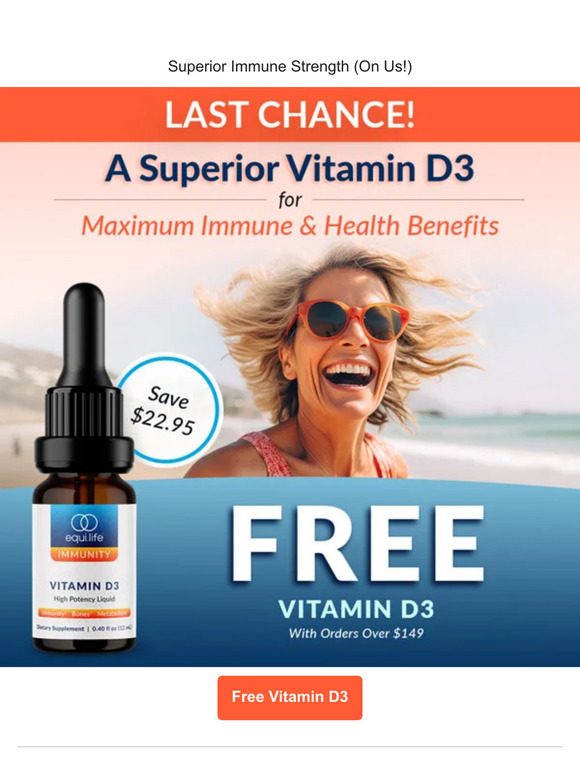 Last Chance: FREE Bottle of Vitamin D