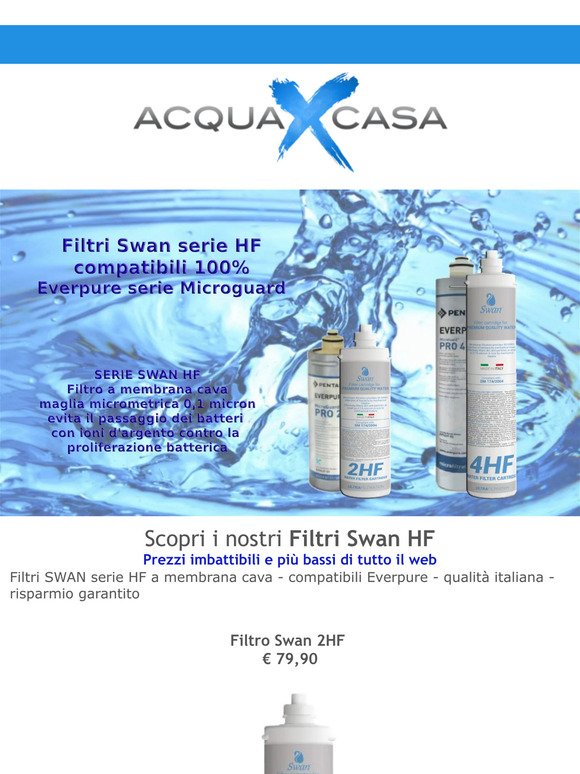 Filtri Swan serie Hf membrana cava. Qualità Italiana, risparmio garantito.